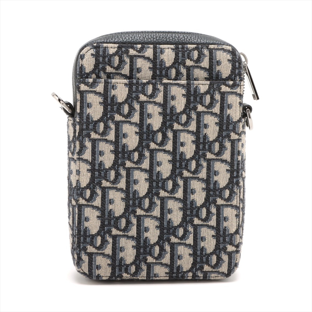 Dior Oblique Canvas & Leather Shoulder bag Navy Blue