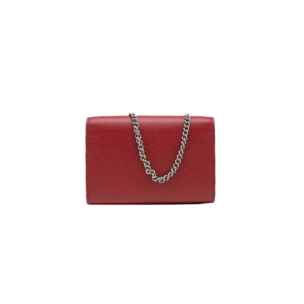 Gucci Mini Leather Dionysus Wallet on Chain Leather Crossbody Bag Red 401231