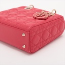 Christian Dior My Lady Dior Cannage Leather 2 Way Handbag Pink With charms