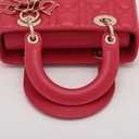 Christian Dior My Lady Dior Cannage Leather 2 Way Handbag Pink With charms