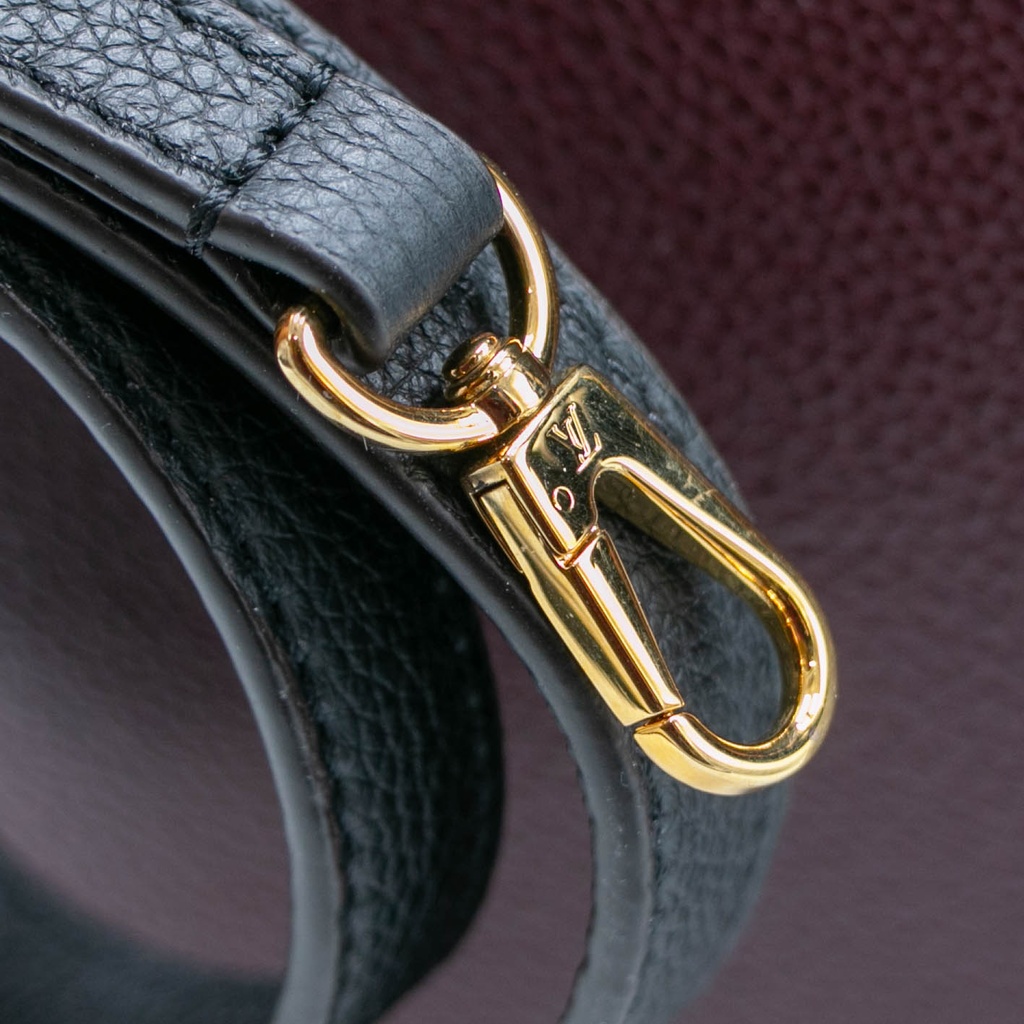 Louis Vuitton Calfskin City Steamer MM Burgundy Black