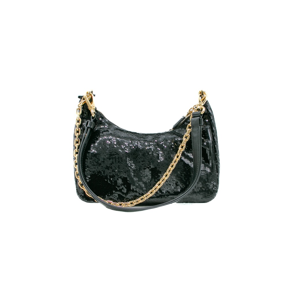 Prada Sequin Mini Re-Edition 2000 Shoulder Bag Black