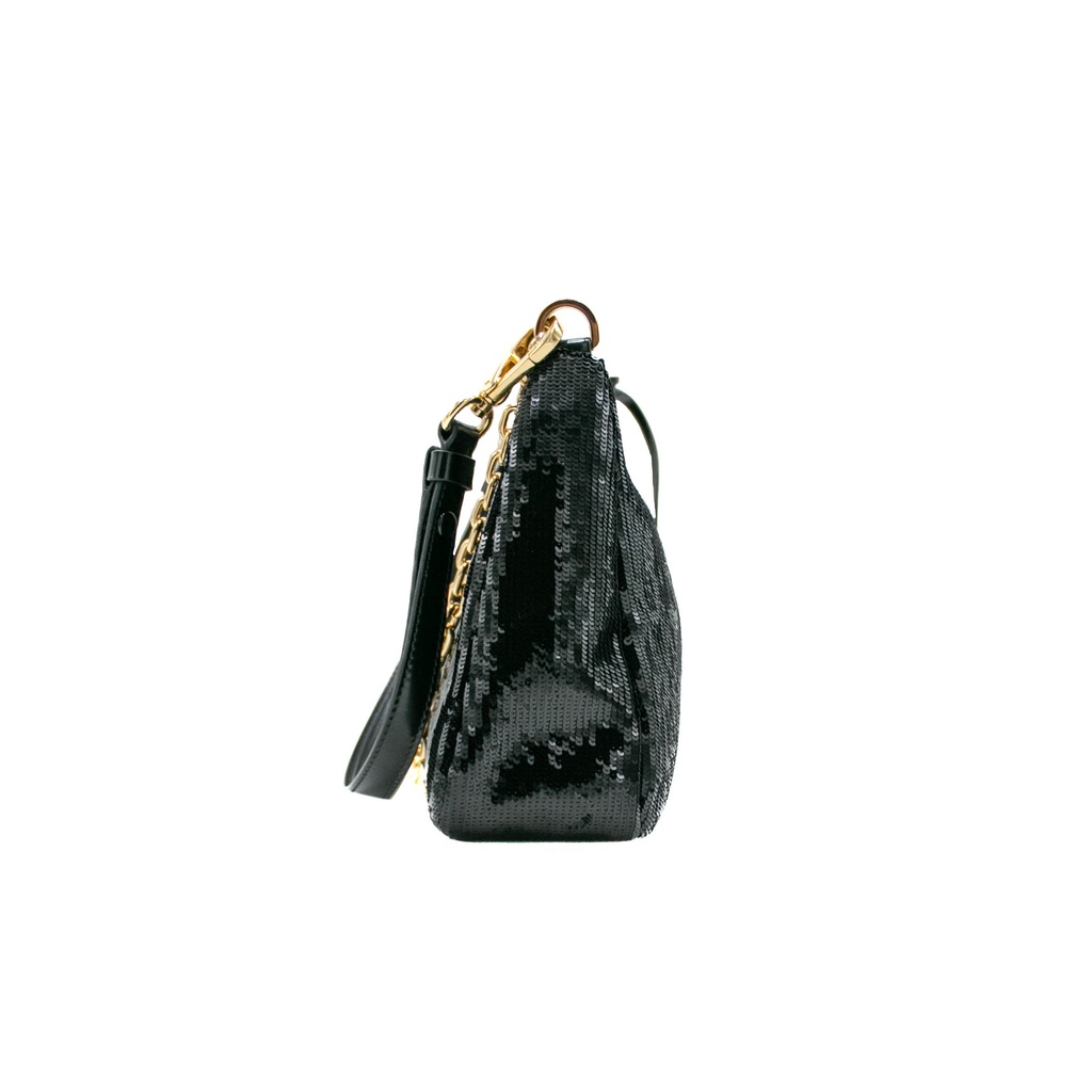 Prada Sequin Mini Re-Edition 2000 Shoulder Bag Black