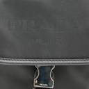 Prada Tessuto Nylon Saffiano Logo Messenger Bag Black