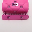 Valentino Leather Roman Stud Top Handle Bag Small Pink