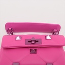 Valentino Leather Roman Stud Top Handle Bag Small Pink