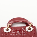 Christian Dior Lady Dior Cannage Patent Leather Handbag Red