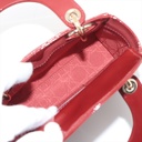 Christian Dior Lady Dior Cannage Patent Leather Handbag Red