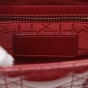 Christian Dior Lady Dior Cannage Patent Leather Handbag Red