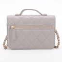 Chanel  Business Affinity Caviar Chain Wallet Grey 