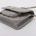 Chanel  Business Affinity Caviar Chain Wallet Grey 