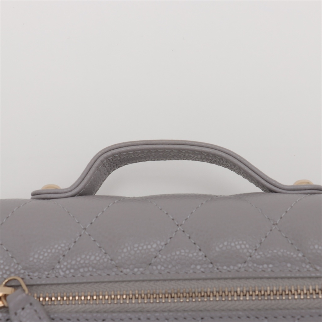 Chanel  Business Affinity Caviar Chain Wallet Grey 
