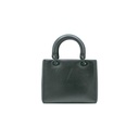 Christian Dior Matte Calfskin Flower Embellished Medium Lady Dior Black