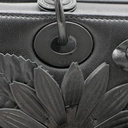 Christian Dior Matte Calfskin Flower Embellished Medium Lady Dior Black
