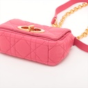 Christian Dior Cannage Caro Micro Leather Chain Shoulder Bag Pink