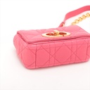 Christian Dior Cannage Caro Micro Leather Chain Shoulder Bag Pink