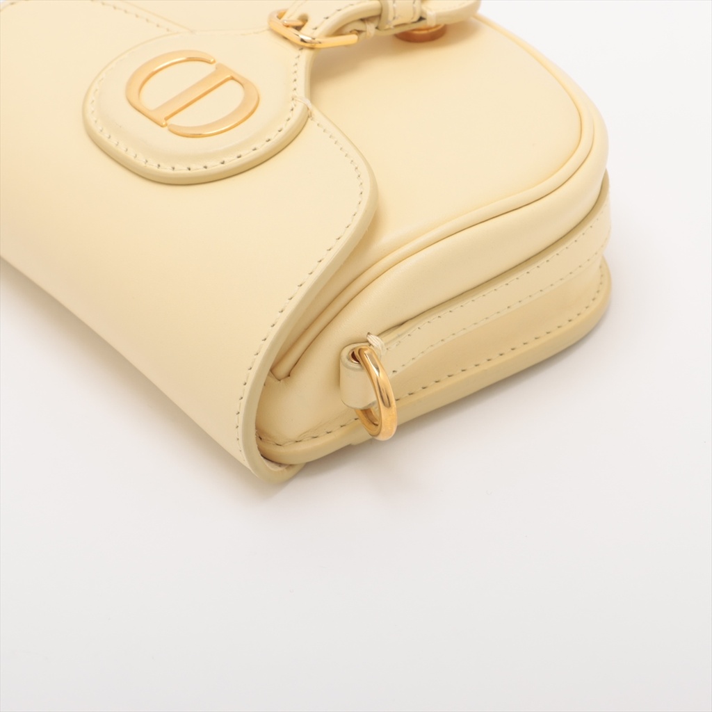 Christian Dior Bobby Leather Shoulder Micro Bag Yellow