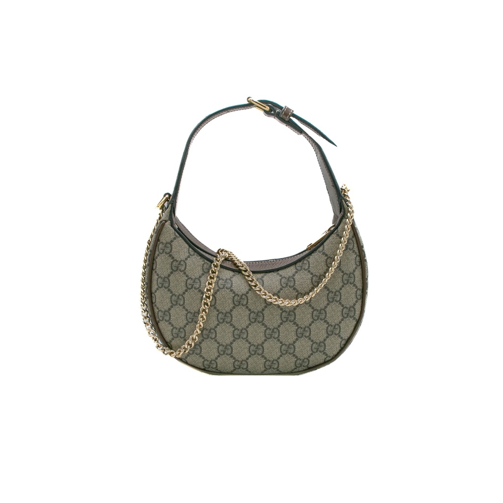 Gucci GG Half-Moon Shaped Mini Bag in Beige and Ebony 726843
