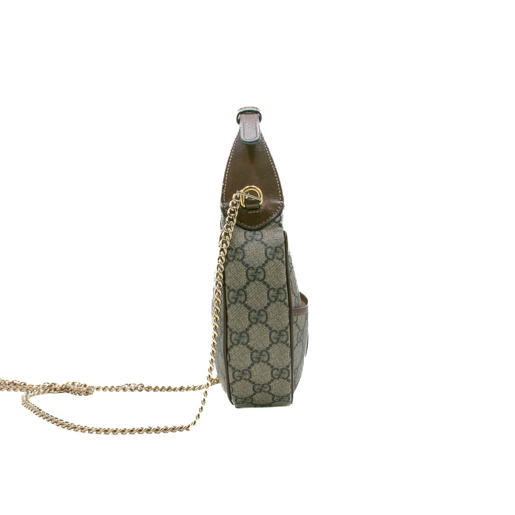 Gucci GG Half-Moon Shaped Mini Bag in Beige and Ebony 726843