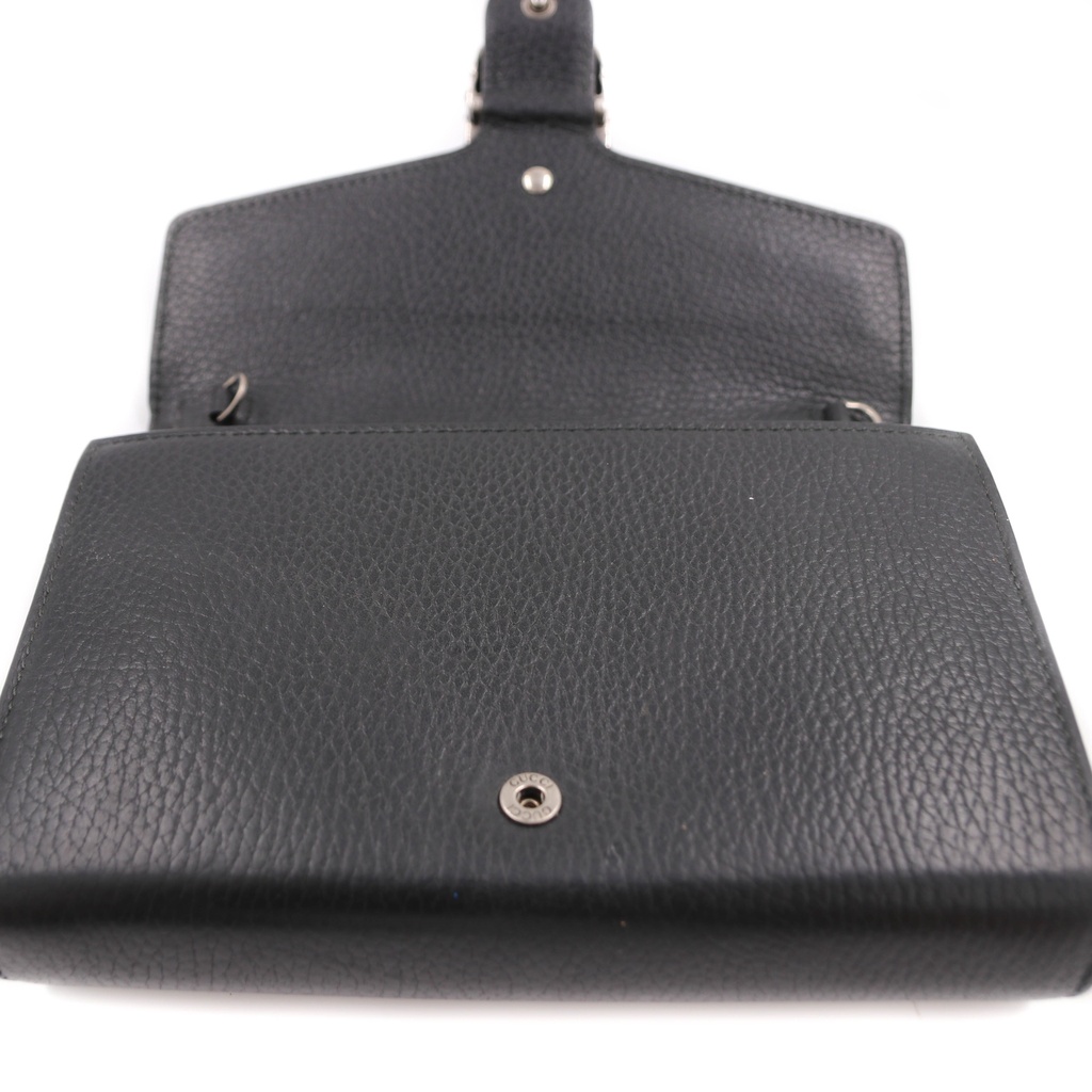 Gucci Black Grained Leather Dionysus Mini Chain Bag