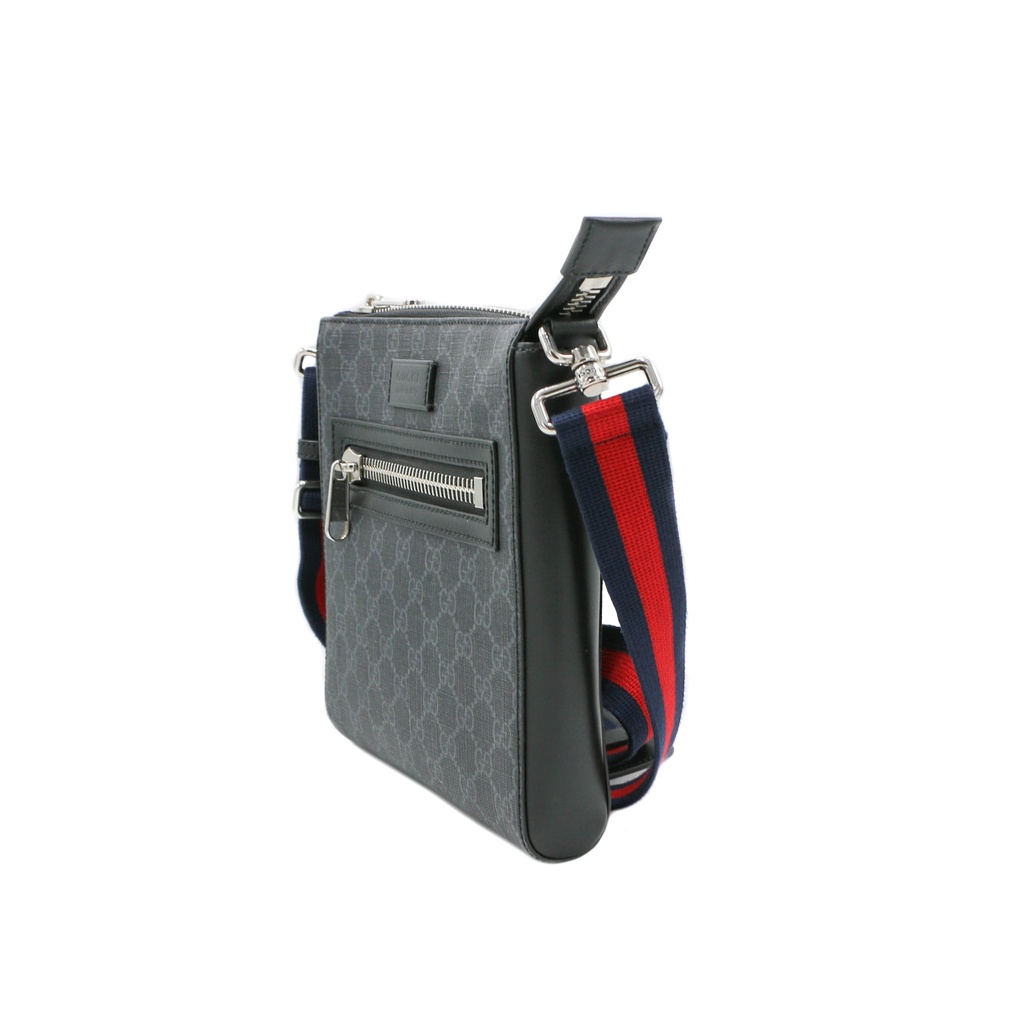 Gucci GG Supreme PVC & leather Shoulder bag Black 523599