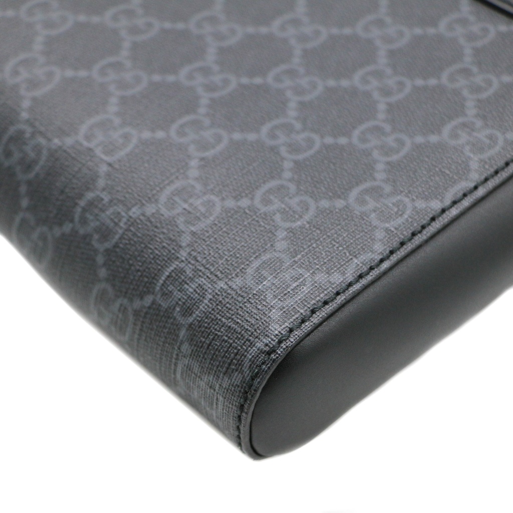 Gucci GG Supreme PVC & leather Shoulder bag Black 523599