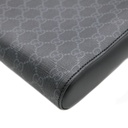 Gucci GG Supreme PVC & leather Shoulder bag Black 523599
