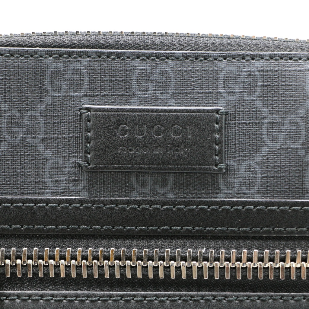 Gucci GG Supreme PVC & leather Shoulder bag Black 523599