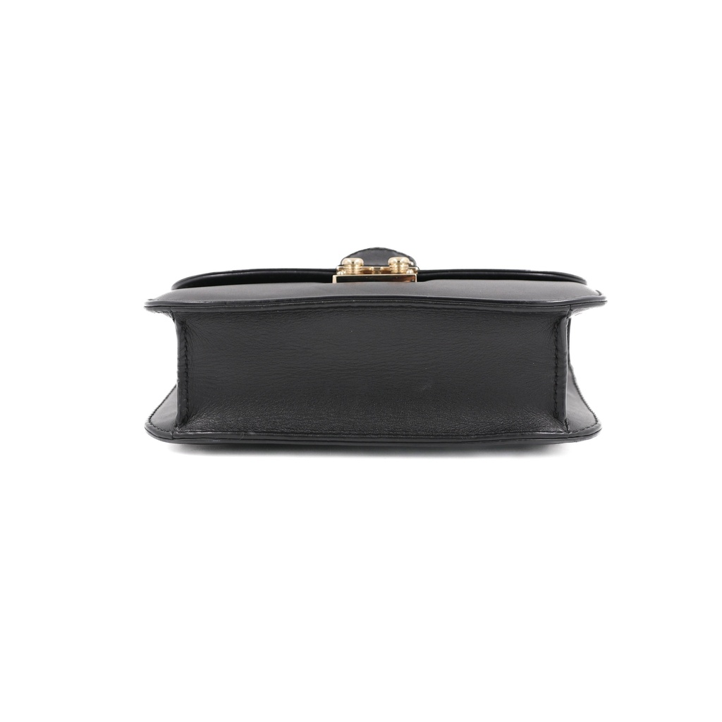 Valentino Garavani Vitello Small Glam Lock Rockstud Flap Black