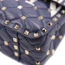 Valentino Garavani Nappa VLTN Print Medium Rockstud Spike Shoulder Bag Pure Blue White