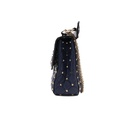 Valentino Garavani Nappa VLTN Print Medium Rockstud Spike Shoulder Bag Pure Blue White