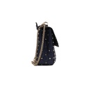 Valentino Garavani Nappa VLTN Print Medium Rockstud Spike Shoulder Bag Pure Blue White