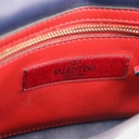 Valentino Garavani Nappa VLTN Print Medium Rockstud Spike Shoulder Bag Pure Blue White