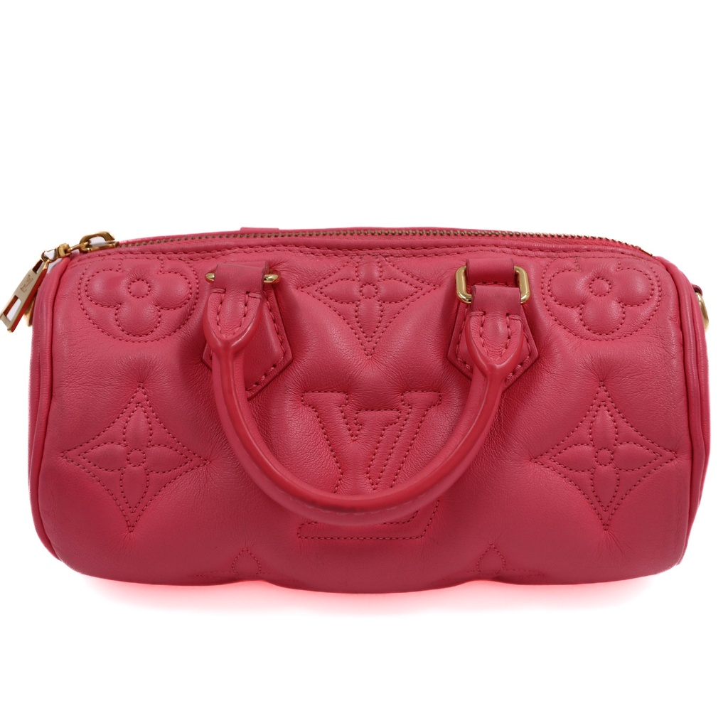 Louis Vuitton Calfskin Bubblegram Papillon BB Dragon Fruit