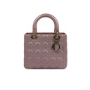 Christian Dior Pearly Lambskin Cannage Medium Lady Dior Lotus