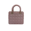 Christian Dior Pearly Lambskin Cannage Medium Lady Dior Lotus