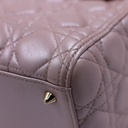 Christian Dior Pearly Lambskin Cannage Medium Lady Dior Lotus