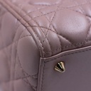 Christian Dior Pearly Lambskin Cannage Medium Lady Dior Lotus