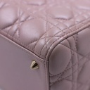 Christian Dior Pearly Lambskin Cannage Medium Lady Dior Lotus