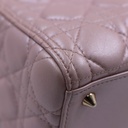 Christian Dior Pearly Lambskin Cannage Medium Lady Dior Lotus