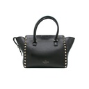 Valentino Garavani Vitello Rockstud Double Handle Tote Black
