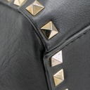 Valentino Garavani Vitello Rockstud Double Handle Tote Black