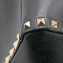 Valentino Garavani Vitello Rockstud Double Handle Tote Black