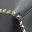 Valentino Garavani Vitello Rockstud Double Handle Tote Black