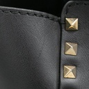 Valentino Garavani Vitello Rockstud Double Handle Tote Black