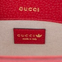 Gucci  X Adidas Textured Calfskin Web Mini Horsebit 1955 Red Shoulder Bag 658574