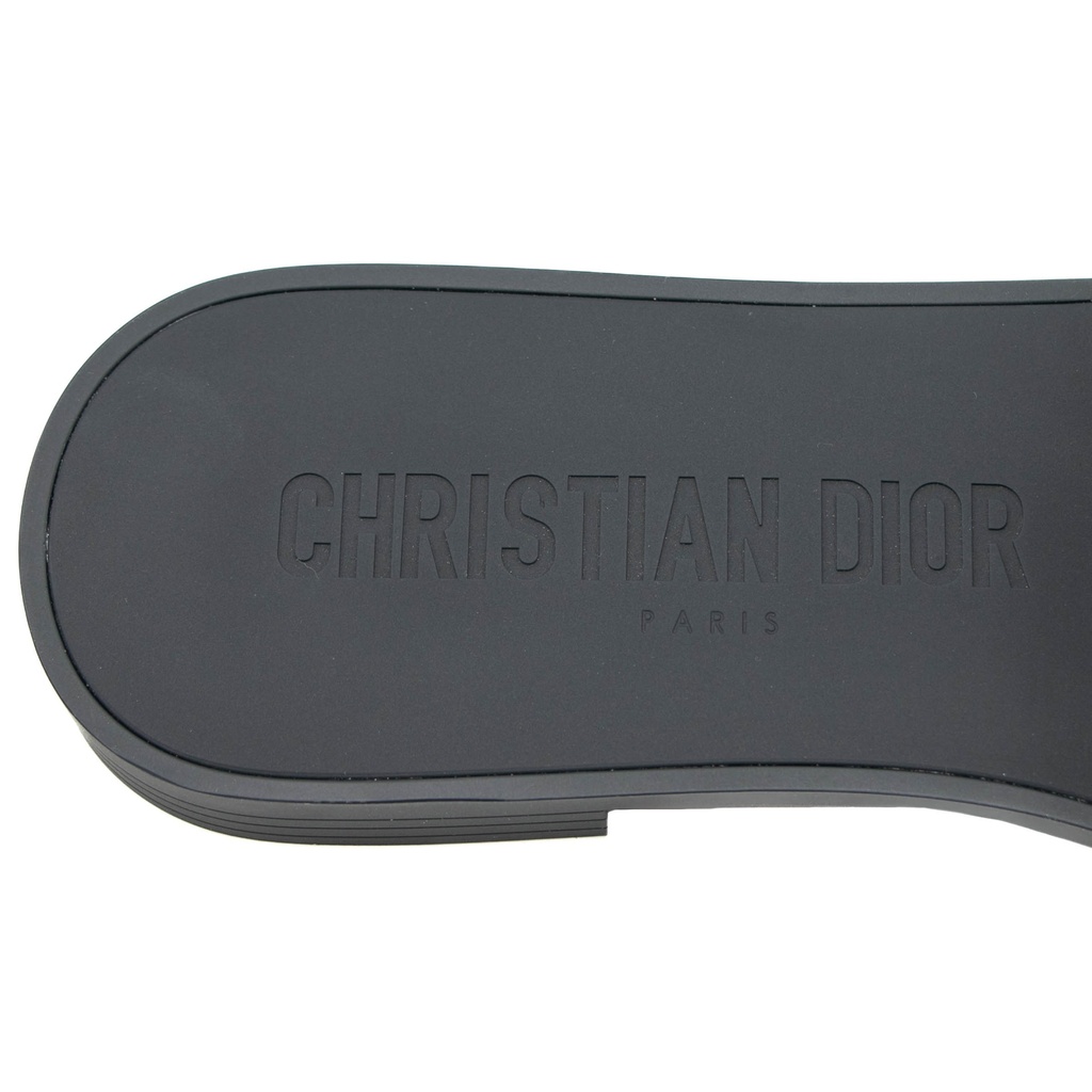 Christian Dio(r)evolution Slide Shiny Technical Fabric with Deep Blue Dior Oblique Print In Size 37