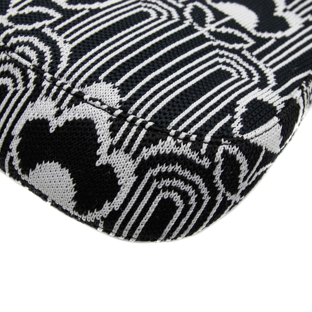 Prada Black/White Cleo Jacquard Knit and Leather Bag