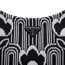 Prada Black/White Cleo Jacquard Knit and Leather Bag