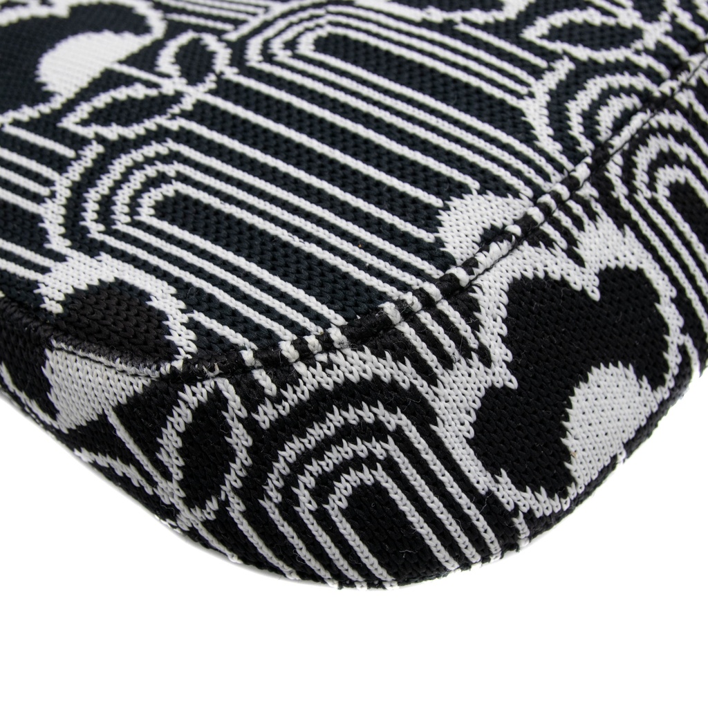 Prada Black/White Cleo Jacquard Knit and Leather Bag